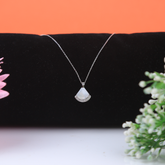 Silver Fan Mother of Pearl Pendant With Chain